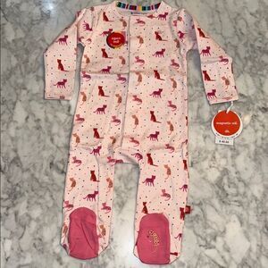 NWT Magnetic Me Pink Cheetah Organic Footie